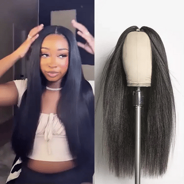 Luvme Too Easy Texture™ 180% Density Yaki Straight Glueless V Part Flexi-Fit Drawstring Wig Beginner Friendly