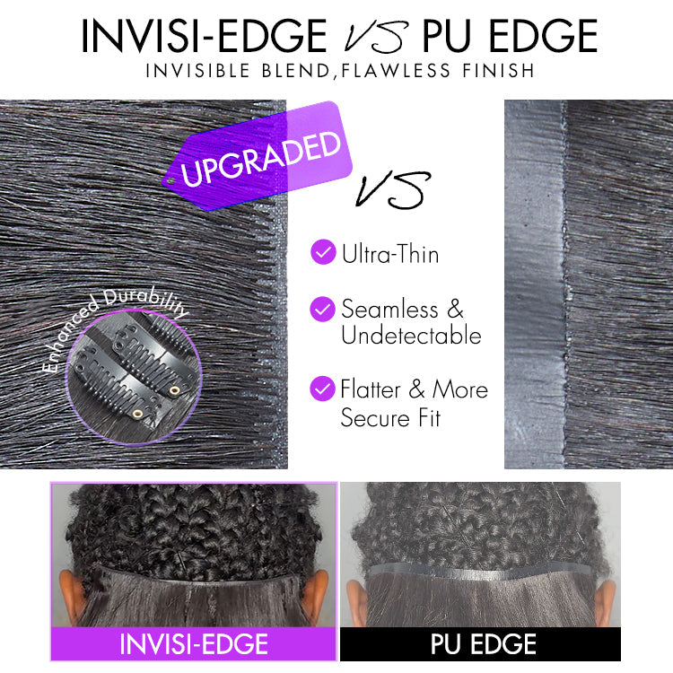 Luvme Too Easy Texture™ Messy Burmese Curly Invisible Edge Clip in Hair Extensions Human Hair 110g 6pcs with Free Gift