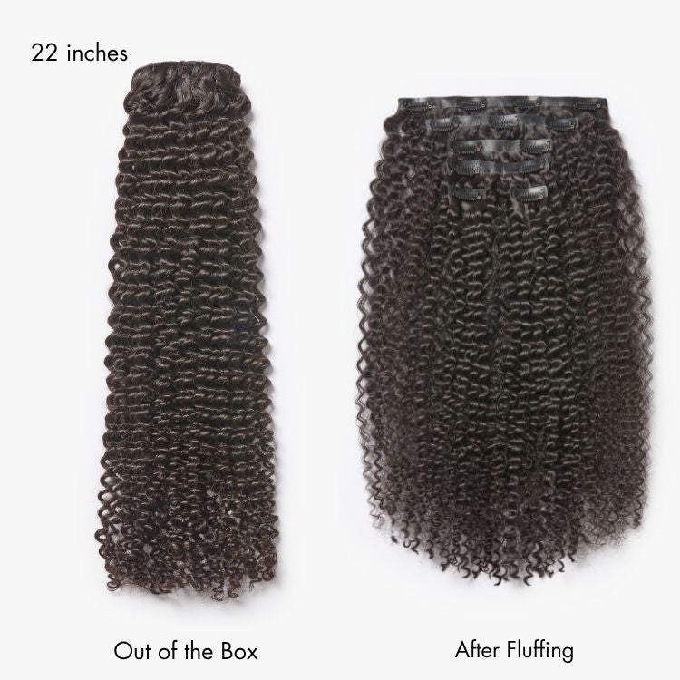 Luvme Too Easy Texture™ Kinky Curly Invisible Edge Clip in Hair Extensions Human Hair 110g 6pcs with Free Gift