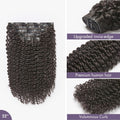 Luvme Too Easy Texture™ Kinky Curly Invisible Edge Clip in Hair Extensions Human Hair 110g 6pcs with Free Gift