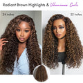 Luvme All-Day Comfort™ Wig PartingMax Brown Highlights Funmi Curly 7x6 Closure HD Lace Glueless Wig Pre Cut Lace