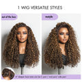 Luvme All-Day Comfort™ Wig PartingMax Brown Highlights Funmi Curly 7x6 Closure HD Lace Glueless Wig Pre Cut Lace
