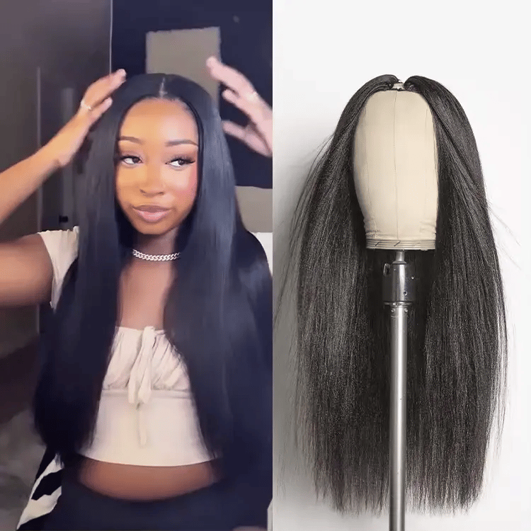 Tiktok Exclusive Deal | Luvme Too Easy Texture™ Wig 180% Density  Kinky Curly / Yaki Straight Glueless V Part Flexi-Fit Drawstring Wig