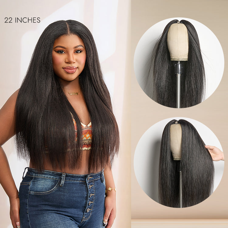 Luvme Too Easy Texture™ Wig 180% Density  Kinky Curly / Yaki Straight Glueless V Part Flexi-Fit Drawstring Wig