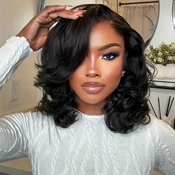Exclusive Sale | Effortlessly Chic Layered Haircut Wavy Glueless HD Minimalist Lace Short Wig