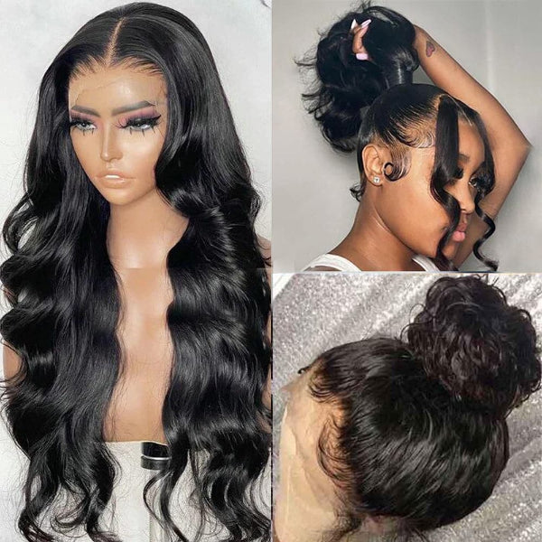 Exclusive Sale | Luvme Hair Full Lace Classy Natural Black Body Wave / Straight Free Parting Half Up Half Down Wig