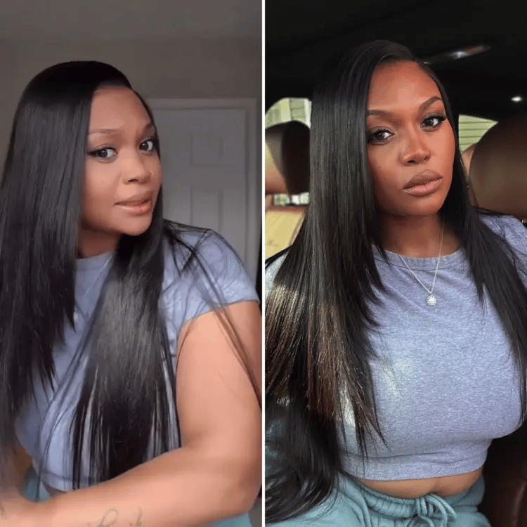 New Customers Only | Luvme All-Day Comfort™ Wig Layered Light Yaki Straight Glueless 7x6 Closure HD Lace Human Hair Wig Pre-Cut Lace