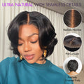 1 SEC INSTALL WIG | Elegant Boss Vibe Short Pixie Cut Natural Black / Ombre Brown Glueless Minimalist HD Lace Wig Pre Cut Lace