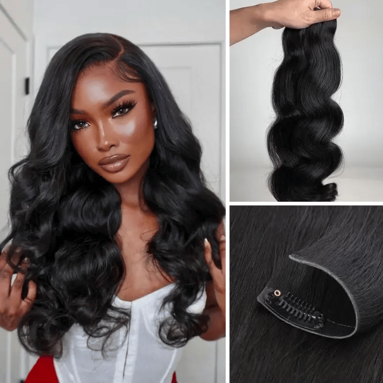 2 Packs Straight / Body Wave / Kinky Curly / Yaki Straight / Kinky Straight Clip in Hair Extensions with Free Gift