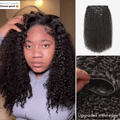 2 Packs Straight / Body Wave / Kinky Curly / Yaki Straight / Kinky Straight Clip in Hair Extensions with Free Gift