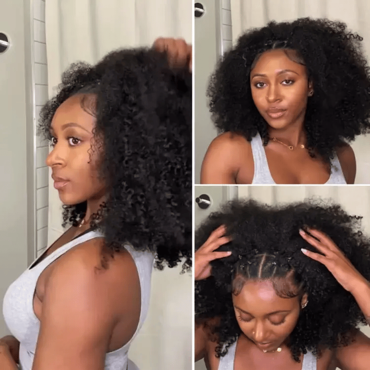Tiktok Exclusive Deal | Luvme Too Easy Texture™ 3-In-1 Half Wig 180% Density Kinky Curly / Yaki Straight / Water Wave Glueless Flexi-Fit Drawstring Wig