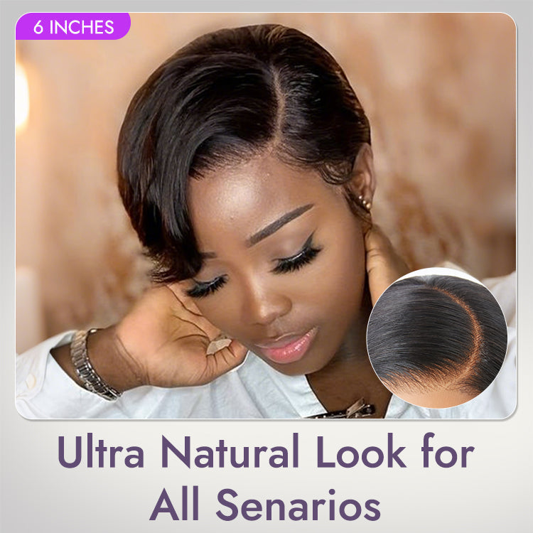 New Customers Only | Affordable Pixie Cut Minimalist HD Lace Glueless Wig Pre-Cut Lace