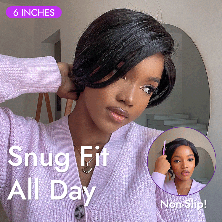 New Customers Only | Affordable Pixie Cut Minimalist HD Lace Glueless Wig Pre-Cut Lace