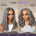 Luvme Hair 180% Density Salt and Pepper Straight Glueless Minimalist HD Lace T Part Grey Wig Pre-Cut Lace