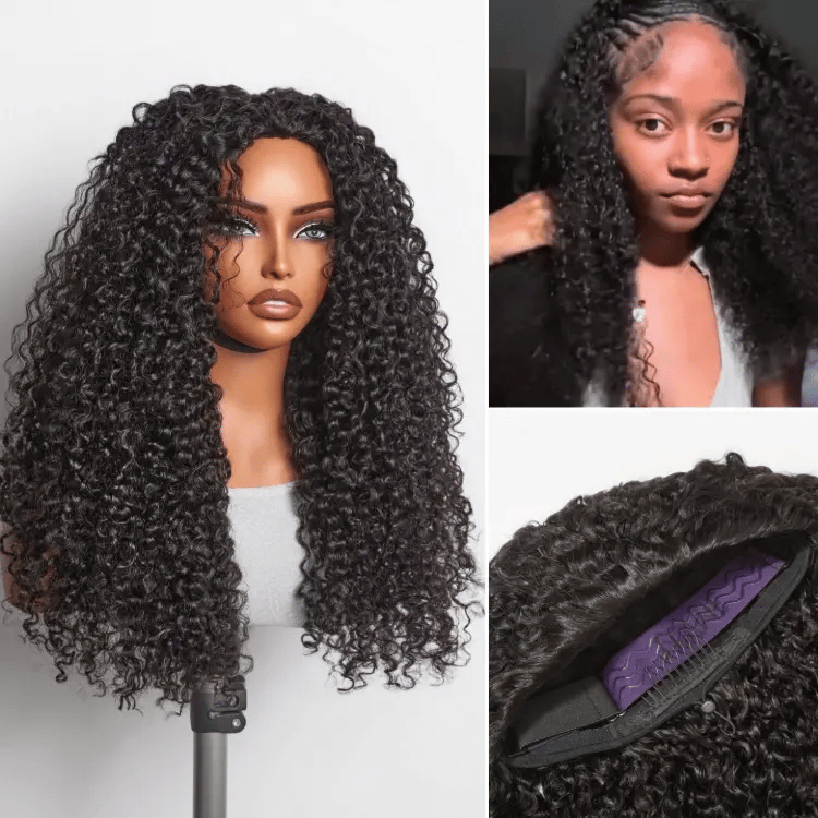 New Customers Only | Luvme Too Easy Texture™ 3-In-1 Half Wig Kinky Curly / Yaki Straight / Messy Burmese Curly Glueless Flexi-Fit Drawstring Wig