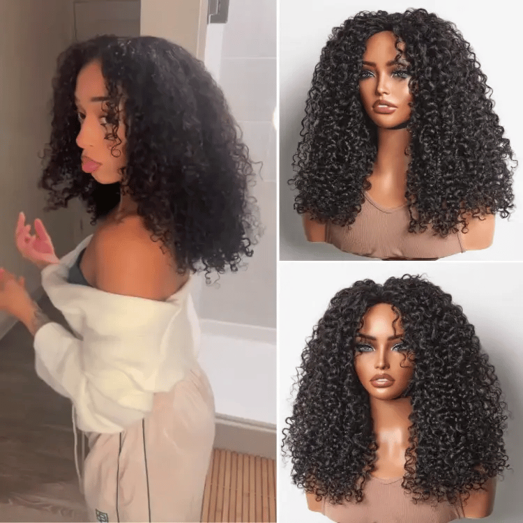 New Customers Only | Luvme Too Easy Texture™ 3-In-1 Half Wig Kinky Curly / Yaki Straight / Messy Burmese Curly Glueless Flexi-Fit Drawstring Wig