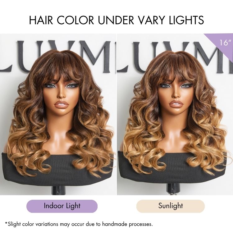 Tiktok Exclusive Deal | Luvme All-Day Comfort™ Wig 180% Density Loose Body Wave Glueless 7x6 Closure HD Lace Human Hair Wig with Bangs Pre-Cut Lace
