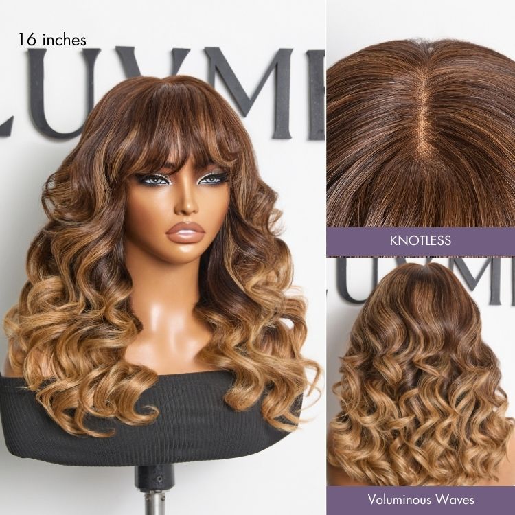 Tiktok Exclusive Deal | Luvme All-Day Comfort™ Wig 180% Density Loose Body Wave Glueless 7x6 Closure HD Lace Human Hair Wig with Bangs Pre-Cut Lace