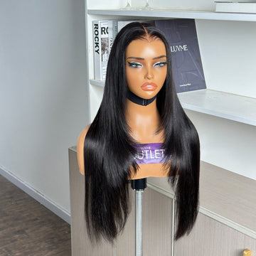 Special Deal | Natural Hairline Layer Silky Straight Glueless 13x4 Frontal Lace Wig Human Hair Pre Cut Lace