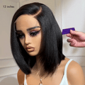 Layered Cut Yaki Straight Left C Part Glueless Minimalist HD Lace Bob Wig Ready to Go