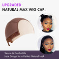 1pc Upgraded Natural Max Wig Cap 2.0 – Non-Slip Wig Gripper with Grip Band & Transparent Lace for Lace Front Wigs