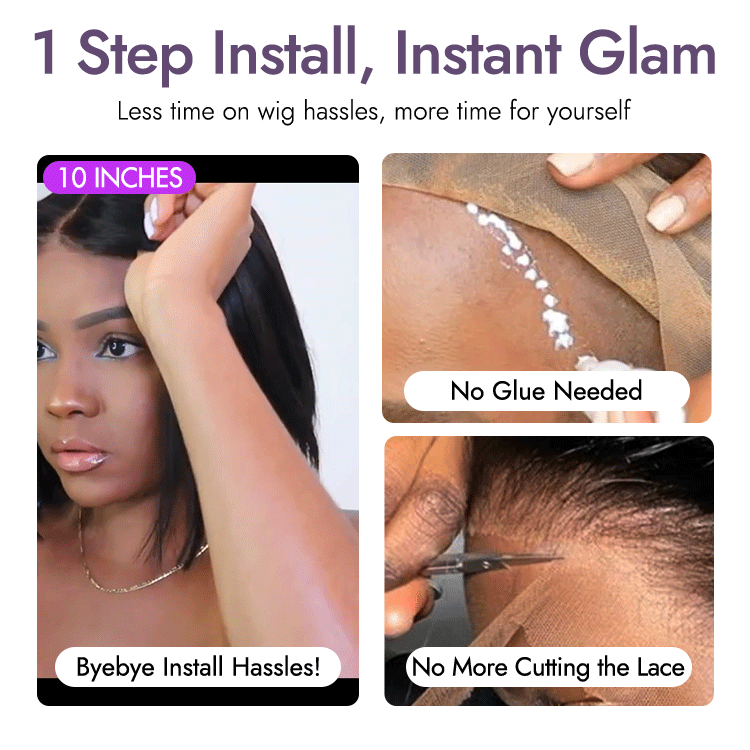 My GO-TO BOB™ - Glueless 5x5 Closure HD Lace Silky Straight Human Hair Wig