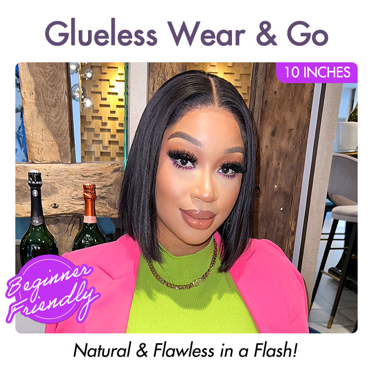 Glueless 4x4 Closure Undetectable HD Lace Bob Wig 100% Human Hair | Pre-bleached Knots - US Only