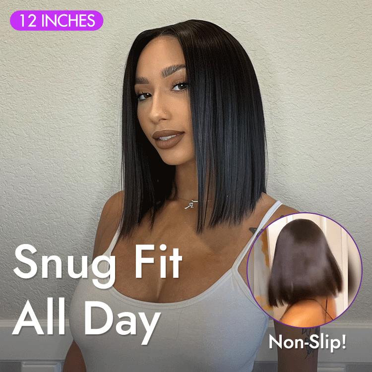 US ONLY | Non-Returnable | 12 Inches Glueless 4x4 Closure Undetectable HD Lace Bob Wig 100% Human Hair | Pre-bleached Knots