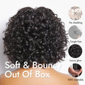 Light Weight Short Cut Water Wave Glueless Minimalist Lace Wig with Curly Bangs