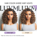 Luvme All-Day Comfort™ Wig Brown Highlight Deep Wave Glueless Minimalist HD Lace Curly Wig Pre-Cut Lace