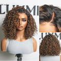 Luvme All-Day Comfort™ Wig Brown Highlight Deep Wave Glueless Minimalist HD Lace Curly Wig Pre-Cut Lace