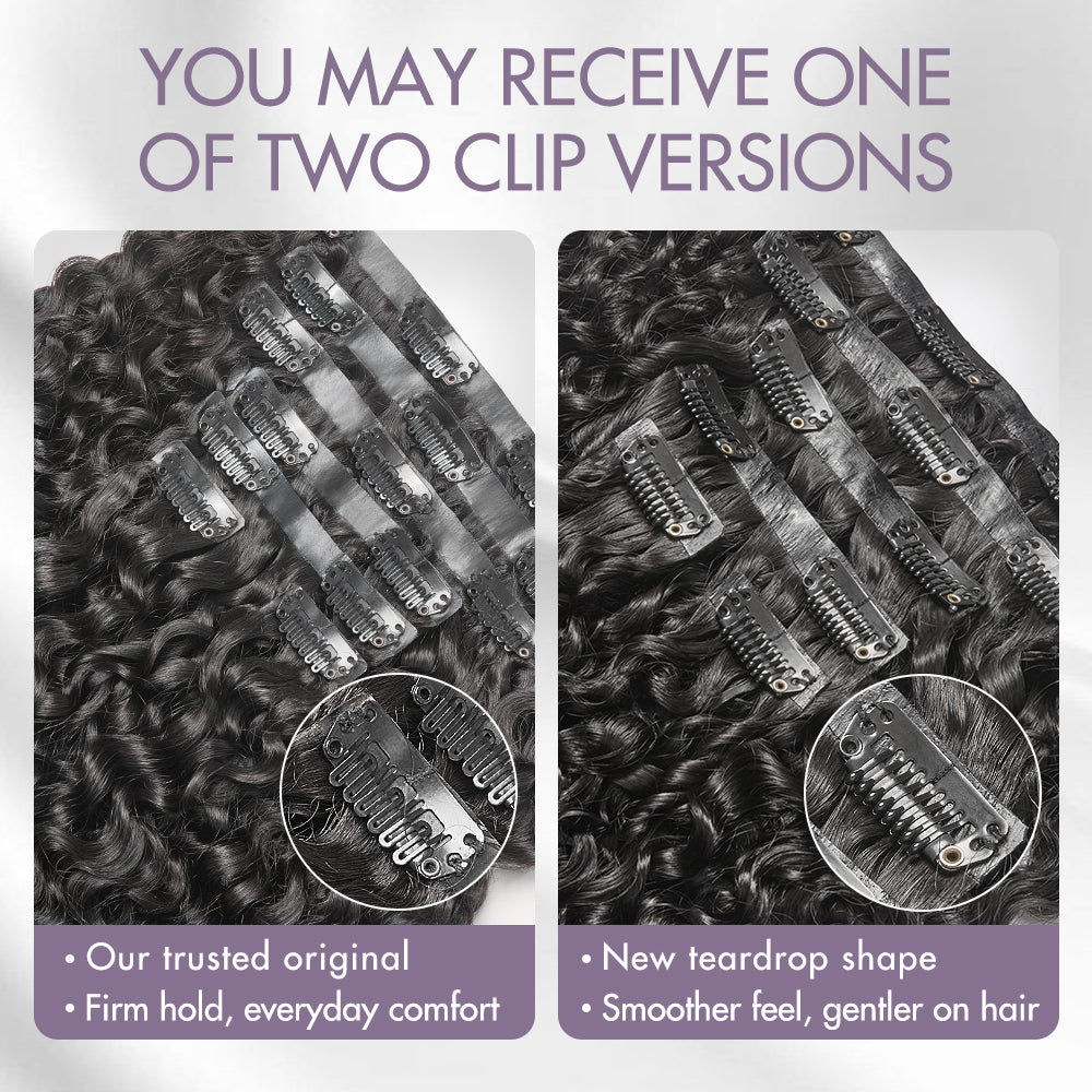 Highlights Silky Straight / Kinky Curly / Deep Wave Clip in Extensions Human Hair 135g 9pcs / 7pcs with Free Gift