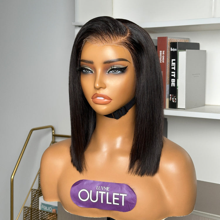 Special Deal | Natural Black Glueless Silky Straight 13x4 Frontal Lace Bob Wig Pre Cut Lace