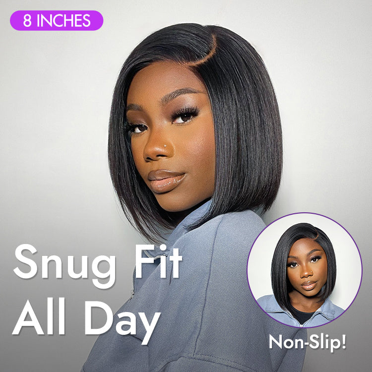 Put On & Go Blunt Cut Straight Bob Minimalist HD Lace Glueless C Part Wig  - US Only