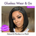 Put On & Go Blunt Cut Straight Bob Minimalist HD Lace Glueless C Part Wig  - US Only