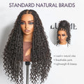 Tiktok Exclusive Deal | Readitress™ Light Weight Flexi-Fit Invisi Drawstring Cap Full Lace Knotless Boho Curls Braided Long Wig Super Natural Scalp