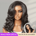 New Customers Only | Effortlessly Chic Layered Haircut Wavy Glueless HD Minimalist Lace Short Wig