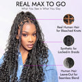 New Customers Only | Light Weight Flexi-Fit Invisi Drawstring Cap Full Lace Knotless Boho Curls Braided Long Wig Super Natural Scalp