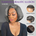 New Customers Only | Boss Vibe Salt & Pepper Layered Bob / Body Wave Glueless Pre-Cut Minimalist Lace Grey Wig