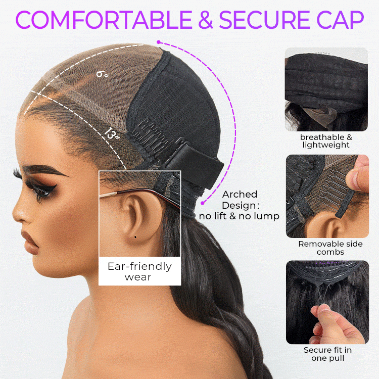 New Customers Only | NatureMAX™ 200% / 250% Density Loose Wave Glueless 13x6 HD Lace Front Wig Human Hair Pre-Cut Lace Flexi-Fit Drawstring Cap
