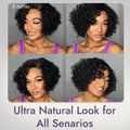 New Customers Only | Trendy Short Cut Curly Minimalist HD Lace Glueless Side Part Wig 100% Human Hair