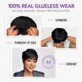 New Customers Only | Throw On & Go Short Cut with Bangs Wig Ultra Comfort Cotton Cap Glueless Wig Hair Loss Friendly