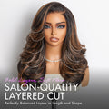Weekly Special  | Brown Highlight Layered Haircut Wavy Glueless Minimalist HD Lace Wig Pre-Cut Lace