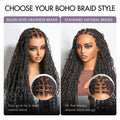Special Offer | Flexi-Fit Invisi Drawstring Cap Full Lace Knotless Boho Curls Braided Long Wig Super Natural Scalp