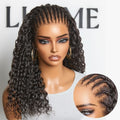 Readitress™ PreMax Knotless Fulani Braids Deep Wave Glueless Ear-to-ear 13x6 Frontal HD Lace Wig Human Hair Flexi-Fit Drawstring Cap