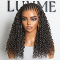 Readitress™ PreMax Knotless Fulani Braids Deep Wave Glueless Ear-to-ear 13x6 Frontal HD Lace Wig Human Hair Flexi-Fit Drawstring Cap