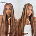 Luvme Hair 180% Density Honey Blonde Highlight Silky Straight Glueless 5x5 Closure HD Lace Long Wig