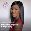 Swoop Bangs Breathable Cap Deep Left C Part Silky Straight Glueless 5x5 Closure Lace Bob Wig