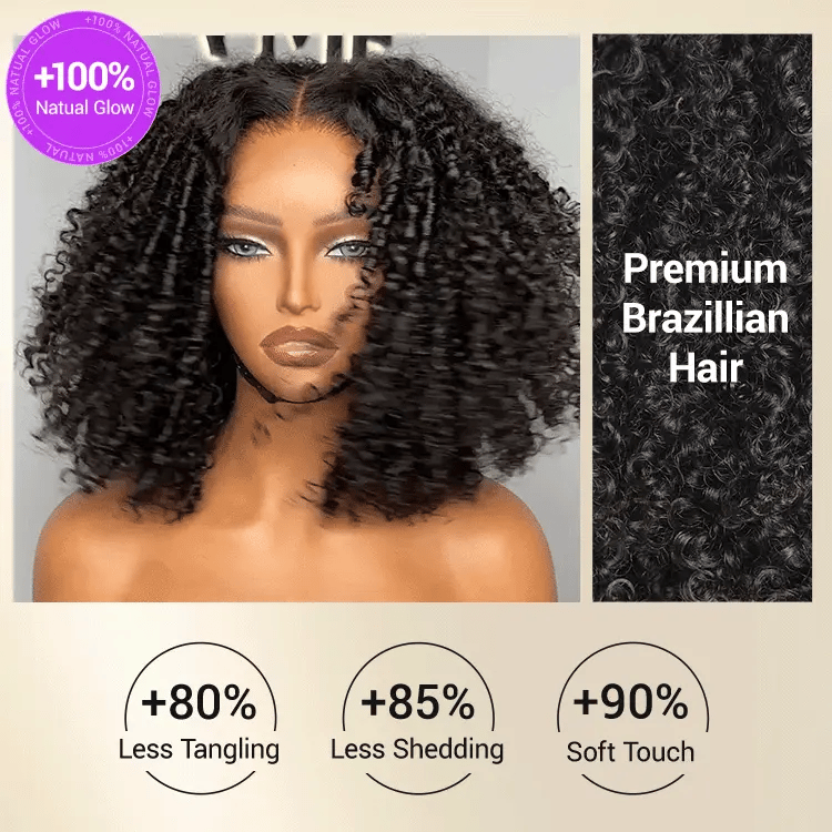 Coily Curly 5x5 Closure HD Lace Glueless Pre-Cut Wig with Breathable Cap