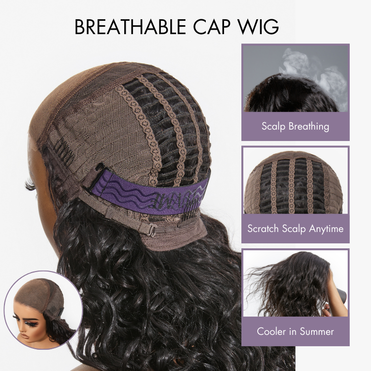 180% Density Bouncy Curls Glueless 5x5 Closure Pre-Cut Lace Layered Curly Wig Breathable Cap